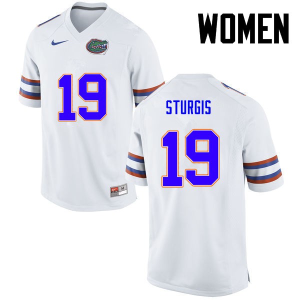 Florida Gators Women #19 Caleb Sturgis College Football Jersey White